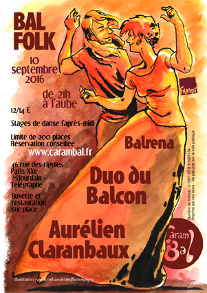 Carambal avec Aurélien Claranbaux, Duo du Balcon, et Balrena à Paris le 10 septembre 2016